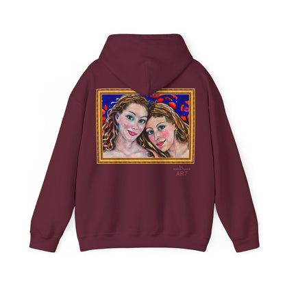 Unisex Heavy Blend™ Hooded Sweatshirt - Motiv: Frontseite Augen & Rückseite Freundinnen, (gerahmt, H 29 cm)