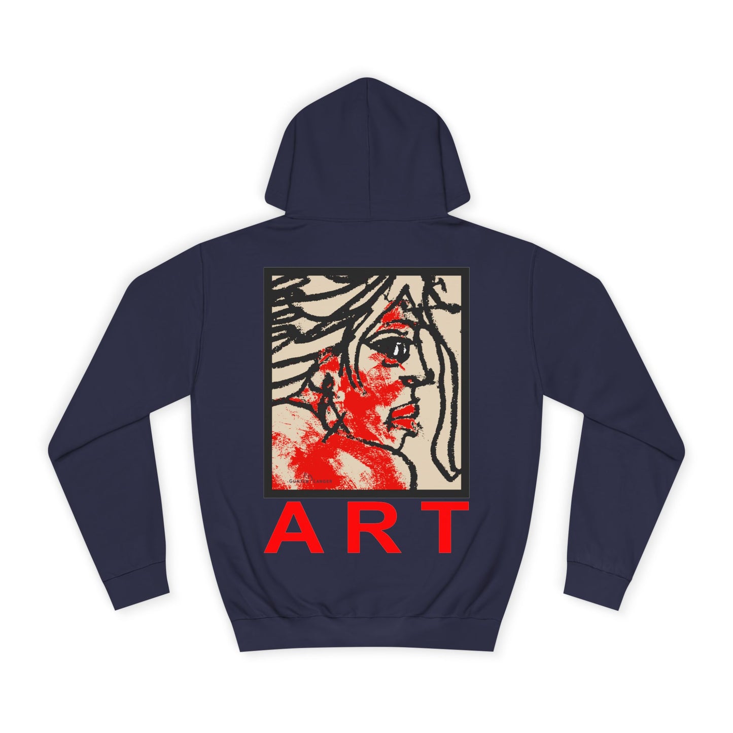 Unisex College Hoodie - Motiv: Front Ria (Ausschnitt) & Rückseite Ria,  H48,5 cm