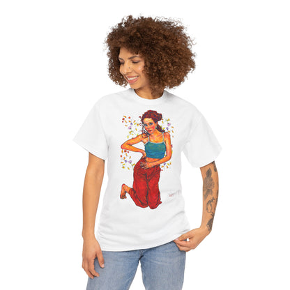 Unisex Heavy Cotton Tee - Motiv: Motiv Lea, Ranken, 49cm, Neck Label