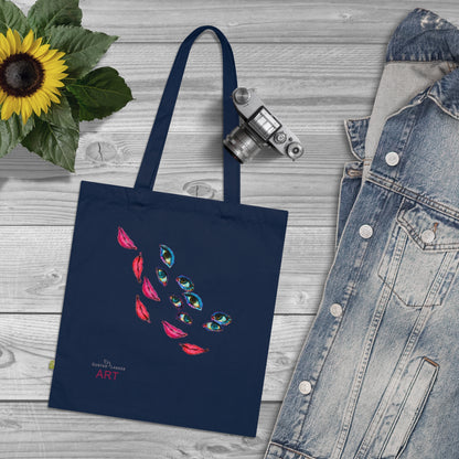 Organic Cotton Tote Bag - Motiv: Augen, einseitig bedruckt,