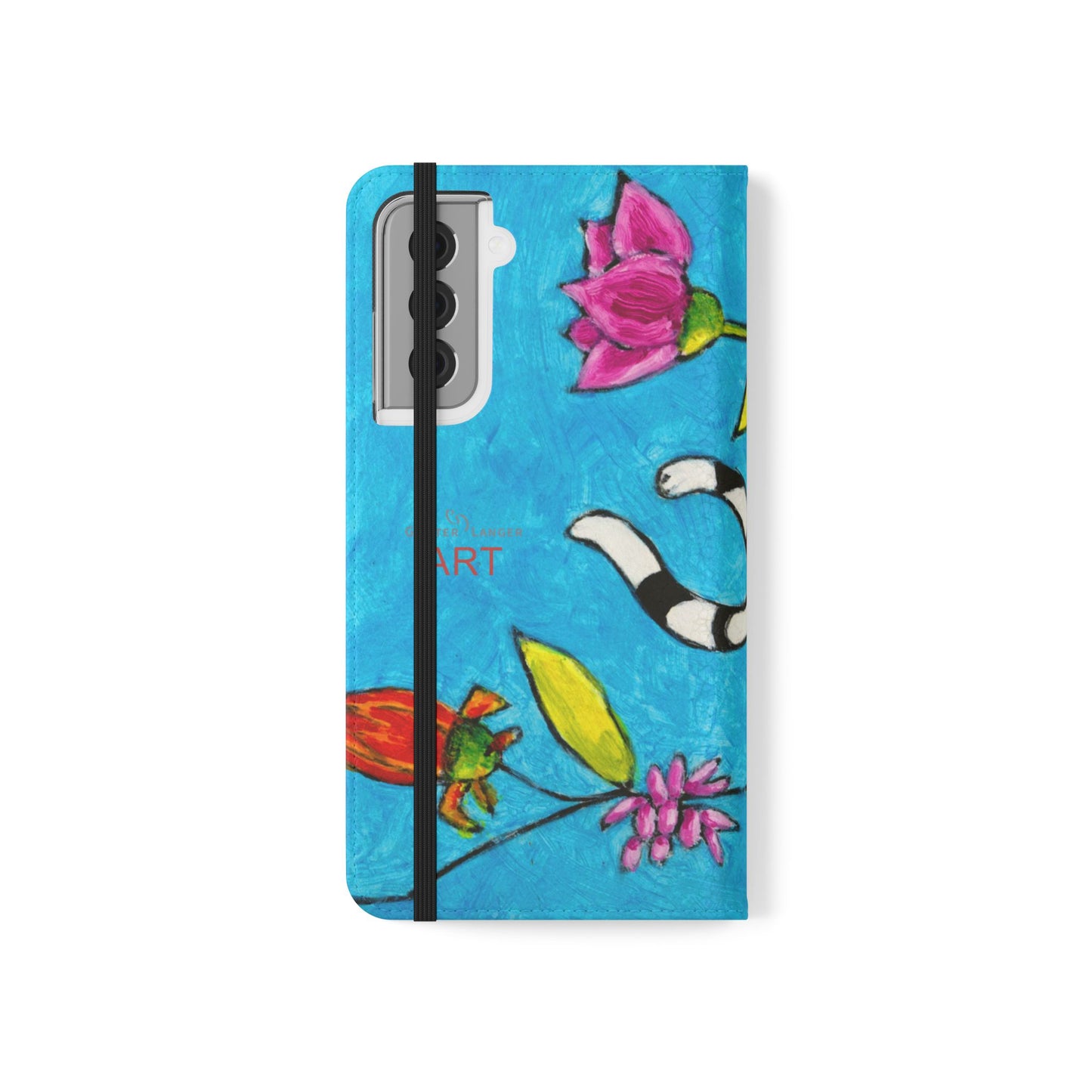 Flip Cases - Motiv: Gescheckte Katze schwebt