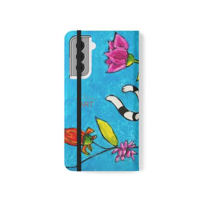 Flip Cases - Motiv: Gescheckte Katze schwebt