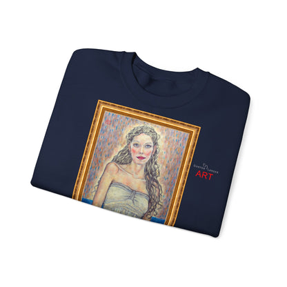 Unisex Heavy Blend™ Crewneck Sweatshirt - Motiv:  Front Marie (halb, gerahmt) & Rückseite Marie (gerahmt)