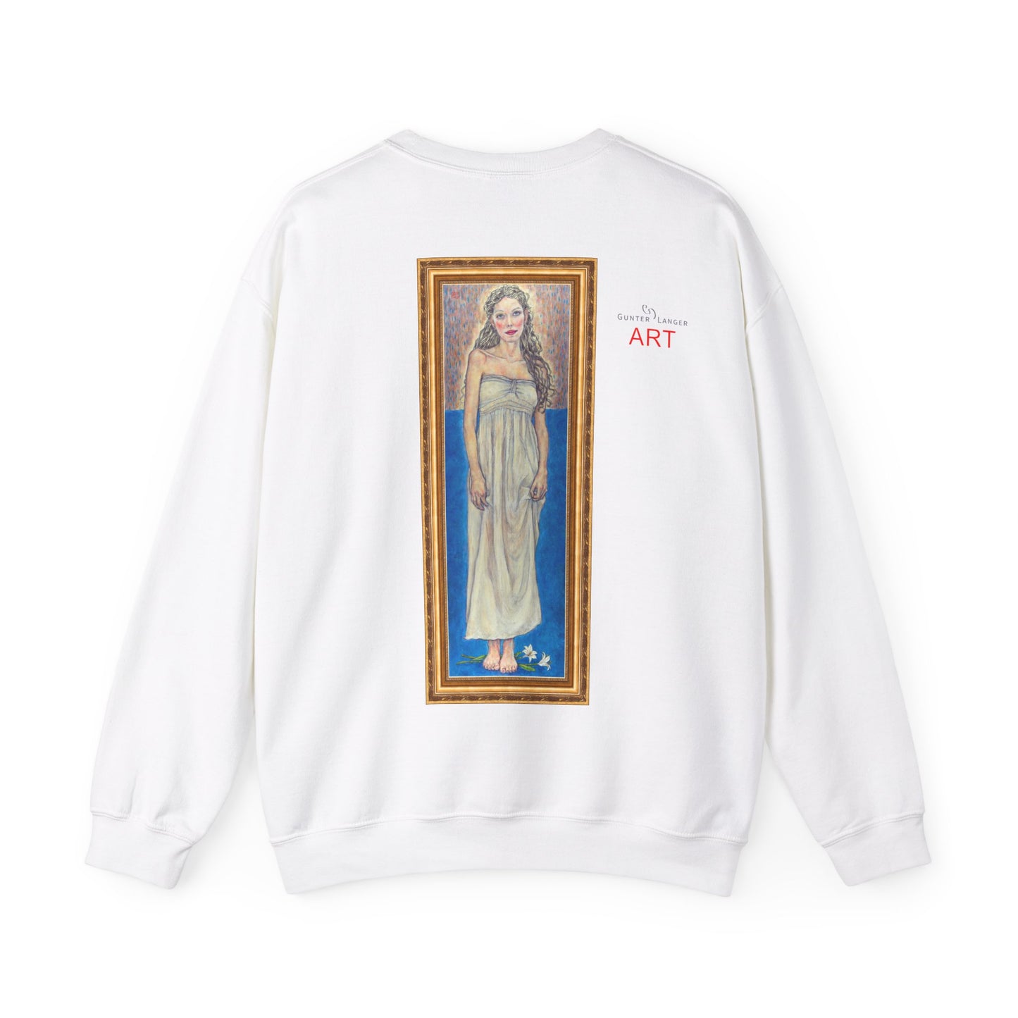 Unisex Heavy Blend™ Crewneck Sweatshirt - Motiv:  Front Marie (halb, gerahmt) & Rückseite Marie (gerahmt)