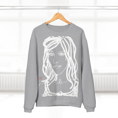 Unisex Crew Neck Sweatshirt (EU) - Motiv: Front Esther &  Rückseite Esther (weiß)