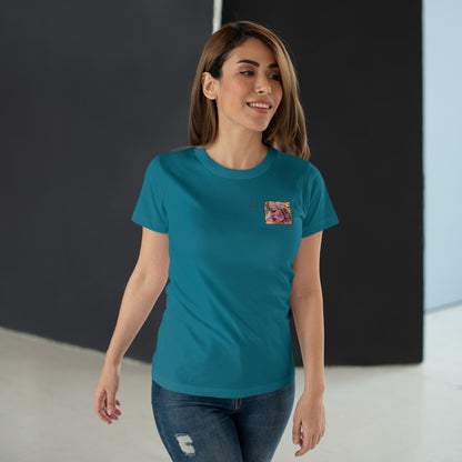 Single Jersey Women's T-shirt - hell - Motiv: Lilli, Ausschnitt, H 6,5 cm