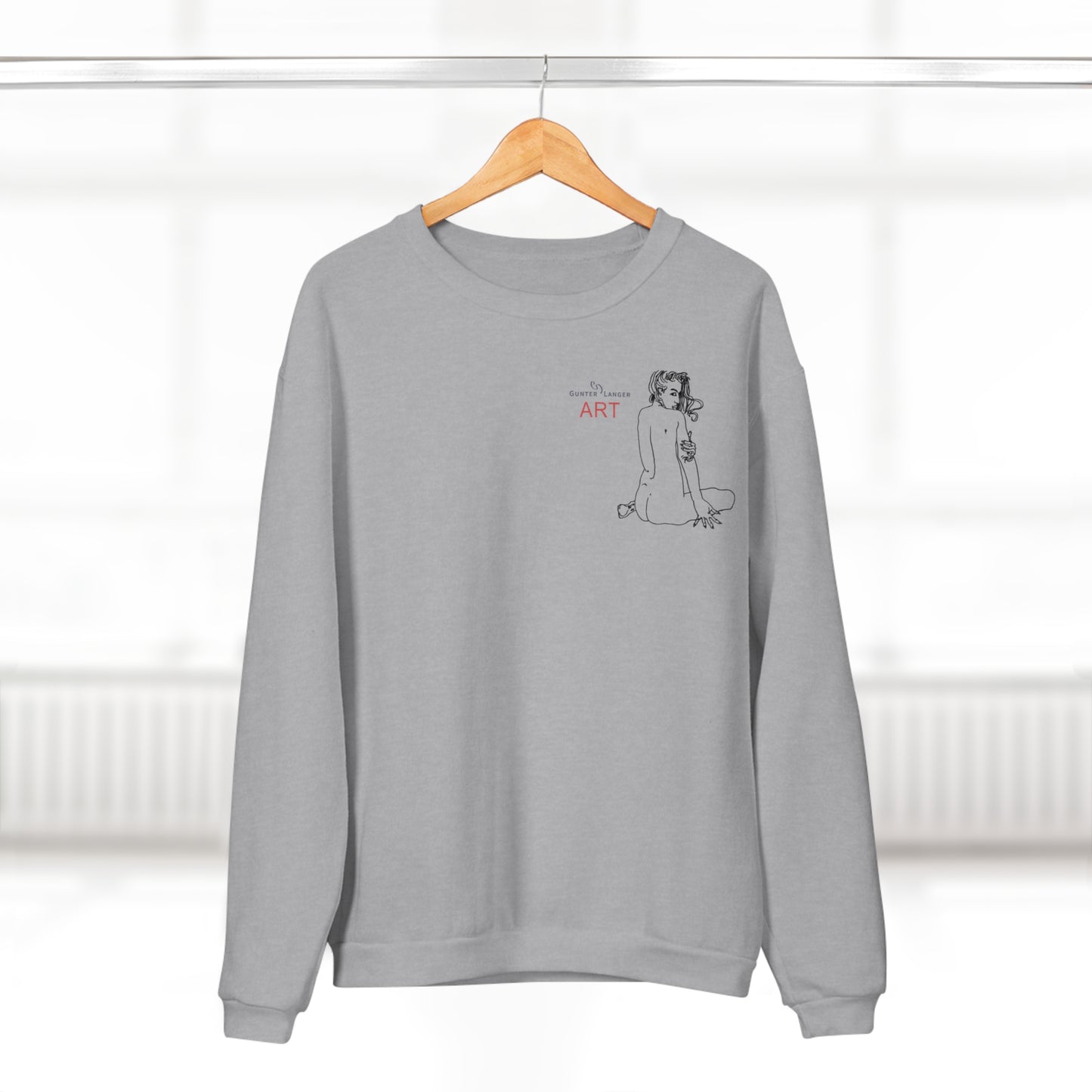 Unisex Crew Neck Sweatshirt (EU) - Motiv: Front Emilia H 13,6 cm & Rückseite Emilia H 48 cm