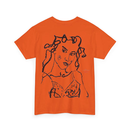 Unisex Heavy Cotton Tee - Motiv: Front Jana klein H 16,3 cm & Rückseite Jana H 49 cm