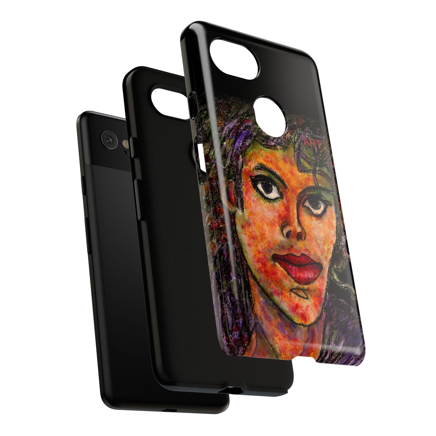 Tough Cases - Google Pixel - Samsung Galaxy - Motiv: MJ, Schwarz