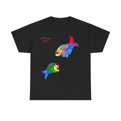 Unisex Heavy Cotton Tee - Motiv: Front Zwei Fische zueinander