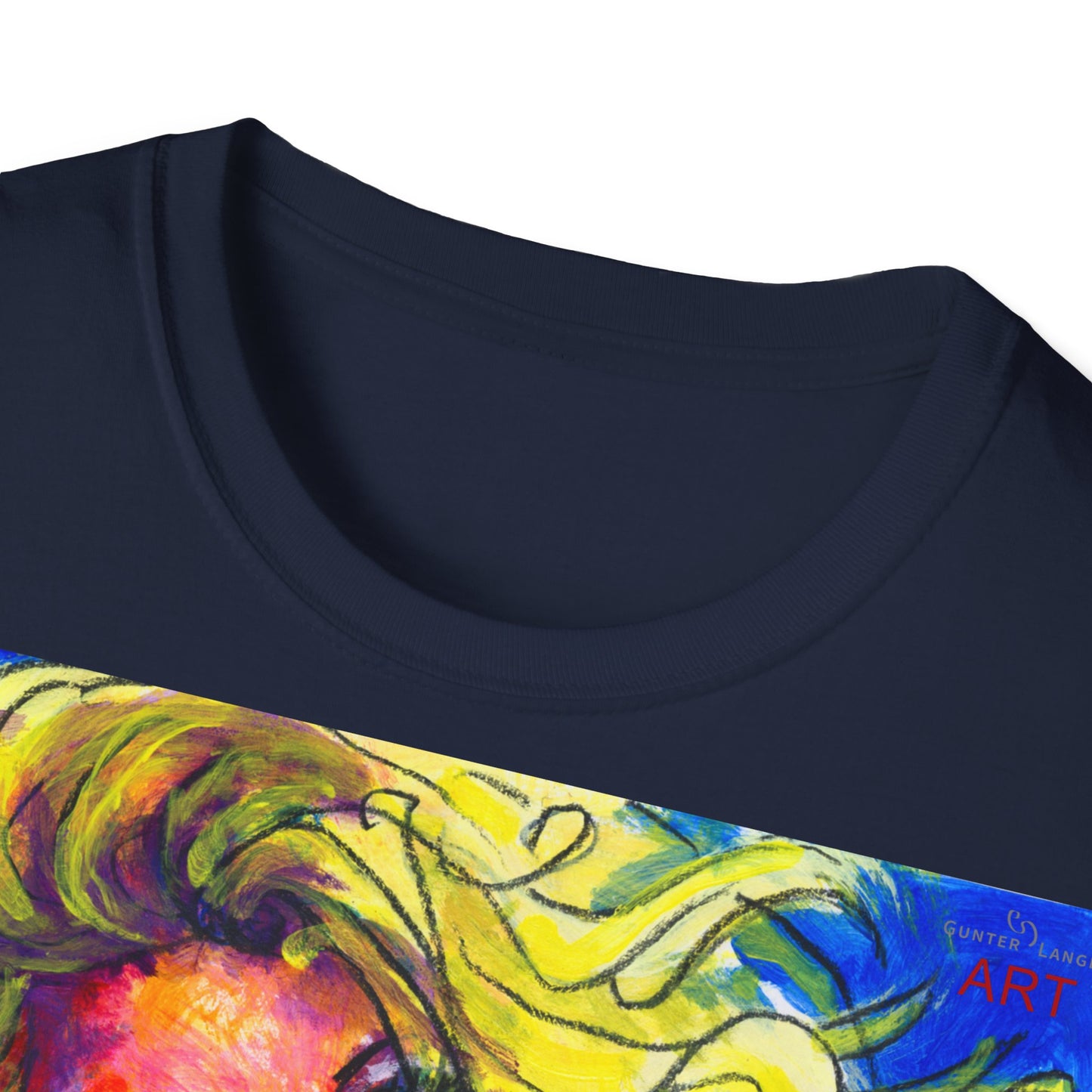 Unisex Softstyle T-Shirt - Motiv: Front Mascha, H 49cm sw, Neck Label