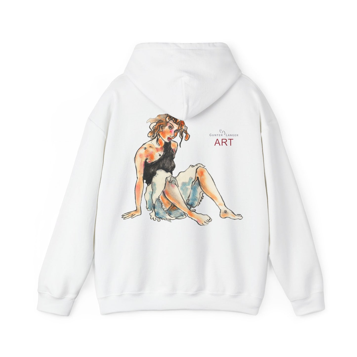 Unisex Heavy Blend™ Hooded Sweatshirt - Motiv Frontseite "Rosa", H 28 cm & Rückseite "Rosa", H 34 cm