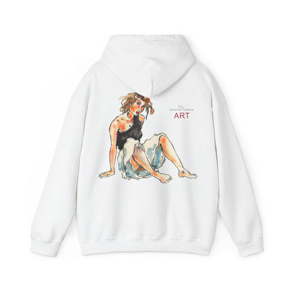 Unisex Heavy Blend™ Hooded Sweatshirt - Motiv Frontseite "Rosa", H 28 cm & Rückseite "Rosa", H 34 cm