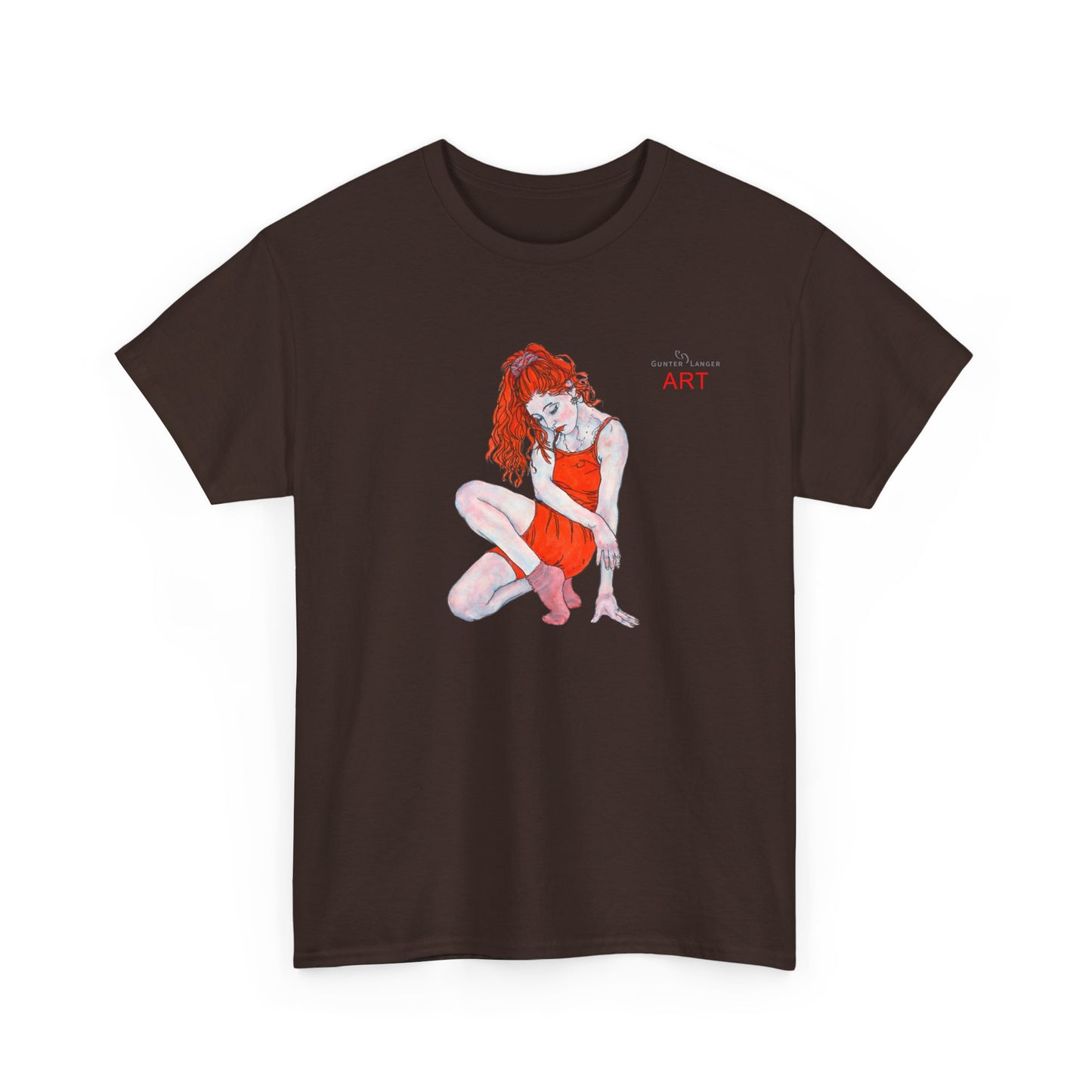 Unisex Heavy Cotton Tee - Motiv:  Front Julia, H25 cm & Rückseite Julia, H 49 cm