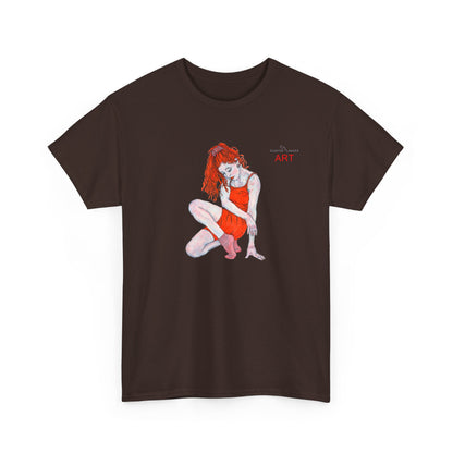 Unisex Heavy Cotton Tee - Motiv:  Front Julia, H25 cm & Rückseite Julia, H 49 cm
