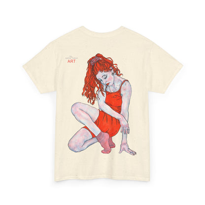 Unisex Heavy Cotton Tee - Motiv:  Front Julia, H25 cm & Rückseite Julia, H 49 cm