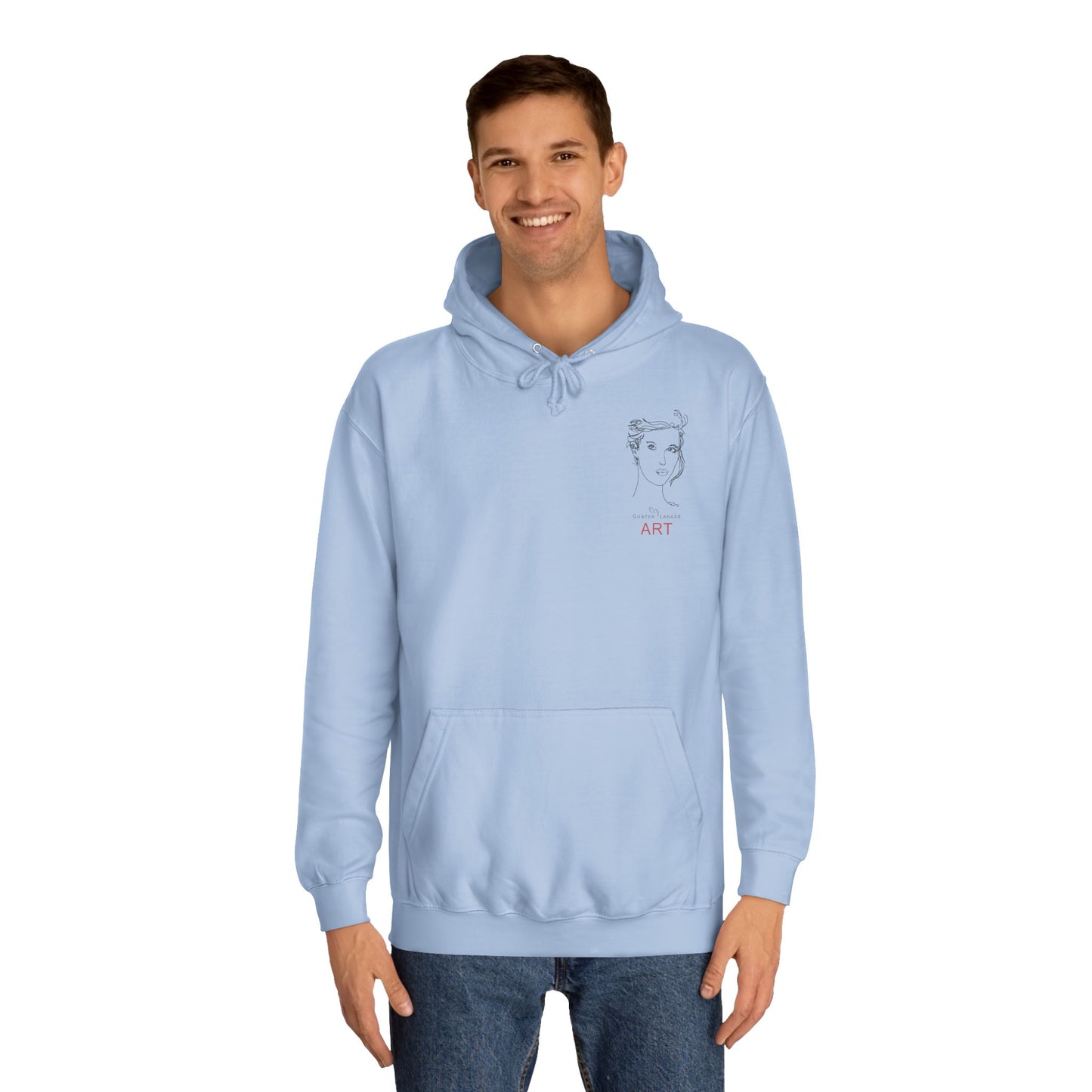 Unisex College Hoodie - Motiv: Front Helena (klein) H 12,3 cm & Rückseite Helena H 49,7 cm