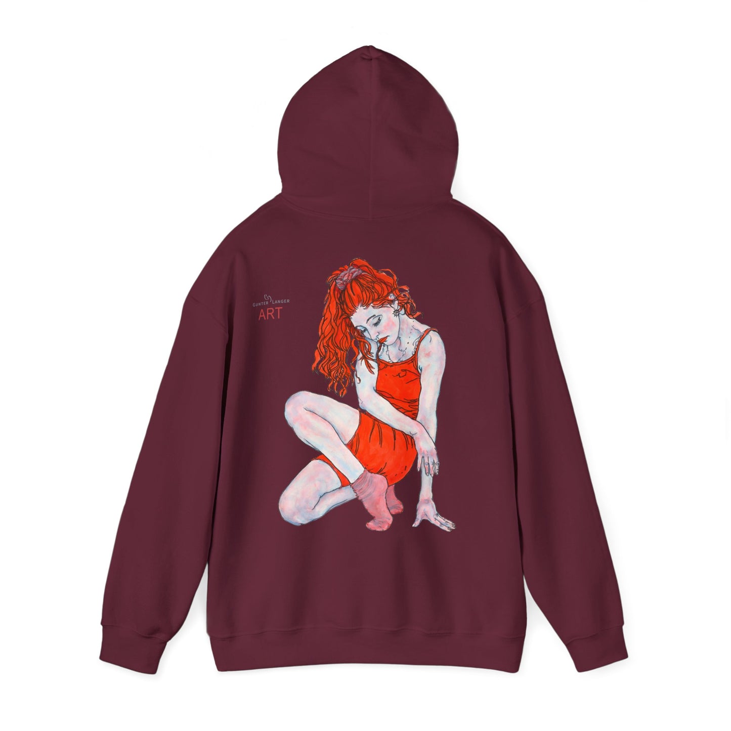 Unisex Heavy Blend™ Hooded Sweatshirt - Motiv: Front Julia (klein 16,5 cm) & Rückseite Julia, H 43 cm