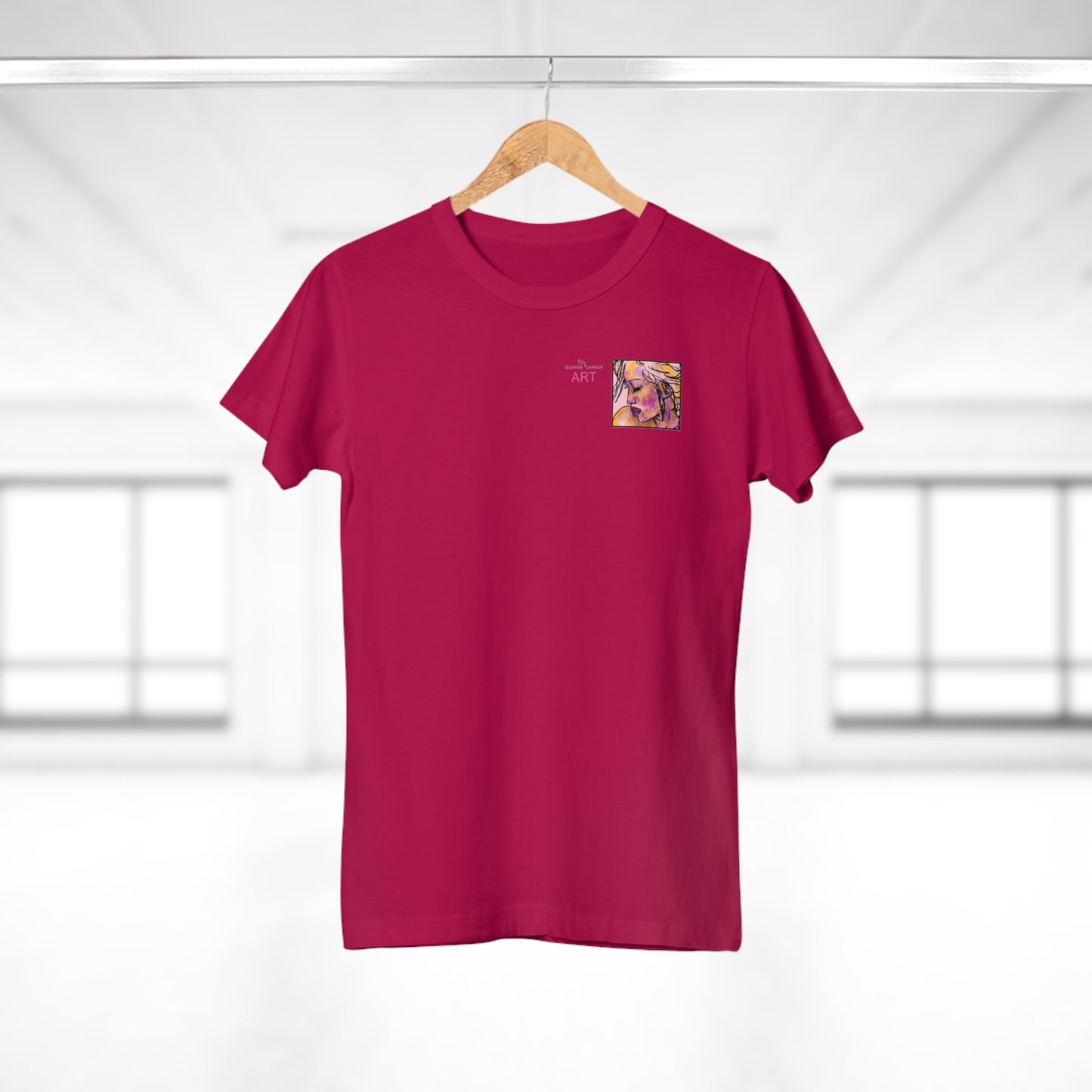 Single Jersey Women's T-shirt- dunkel - Motiv: Lilli, Ausschnitt, H 6,5 cm