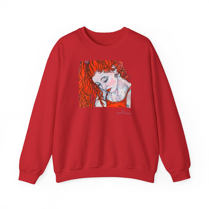 Unisex Heavy Blend™ Crewneck Sweatshirt - Motiv: Front Julia (Ausschnitt, 21,5 cm) & Rückseite Julia, H 43 cm