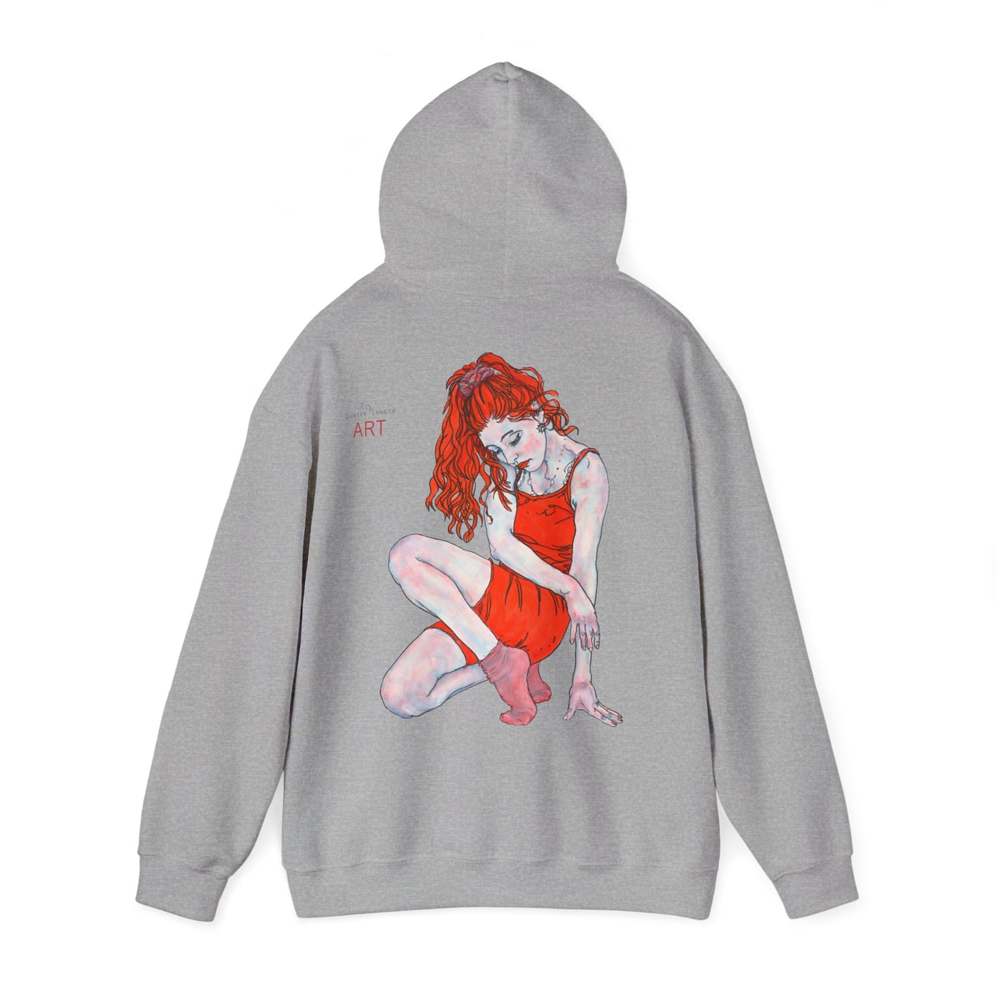 Unisex Heavy Blend™ Hooded Sweatshirt - Motiv: Front Julia (klein 16,5 cm) & Rückseite Julia, H 43 cm