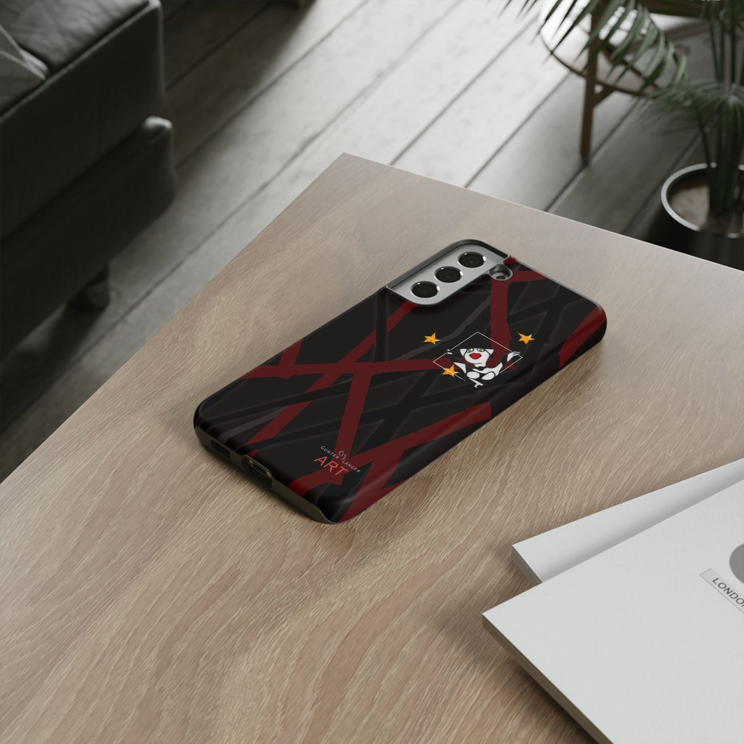 Tough Cases - Google Pixel - Samsung Galaxy - Motiv:  "Miau" klein H 8 cm, Sternenhimmel, Mikado3