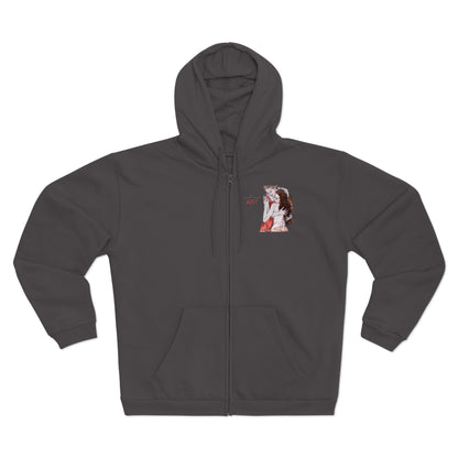 Unisex Hooded Zip Sweatshirt - Motiv: Front Bei dir, H 11 cm & Rückseite Bei dir, H 49 cm