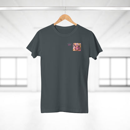 Single Jersey Women's T-shirt- dunkel - Motiv: Lilli, Ausschnitt, H 6,5 cm