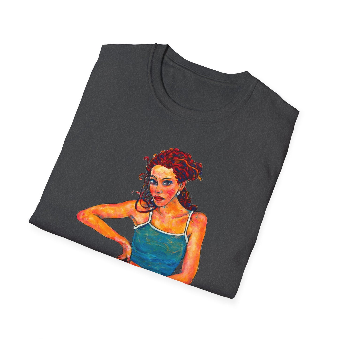 Unisex Softstyle T-Shirt - Motiv: Front Lea, H 45,2 cm