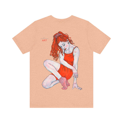 Unisex Jersey Short Sleeve Tee - Motiv: Front Logo & Rückseite Julia, H 49 cm