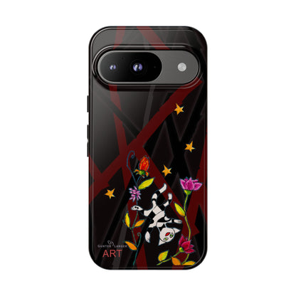 Tough Cases - Google Pixel - Samsung Galaxy - Motiv: Katze schwebt und Ranken, H 7,73 cm, Mikado3