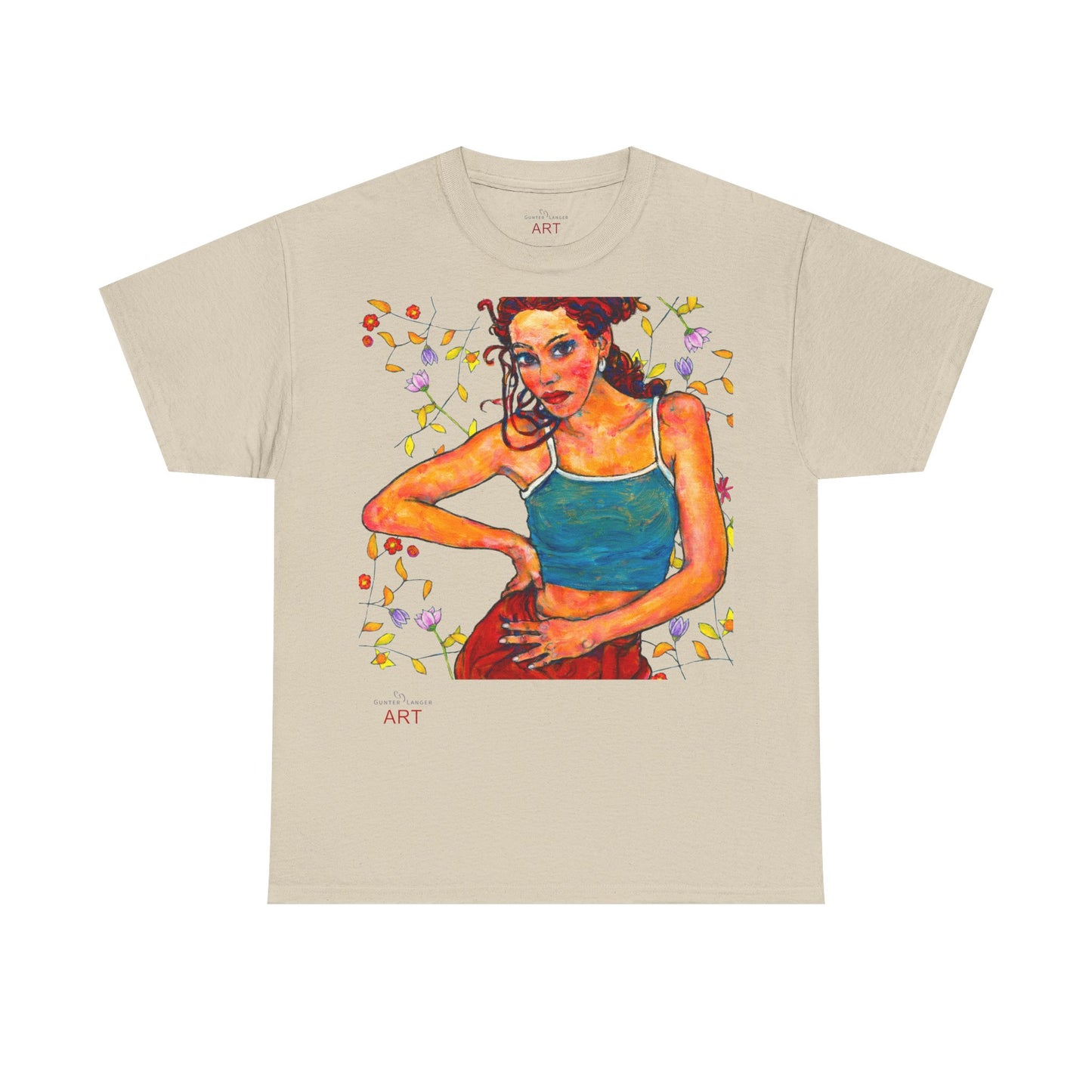 Unisex Heavy Cotton Tee - Motiv: Lea A02, Ranken, 40,45 cm, Neck Label