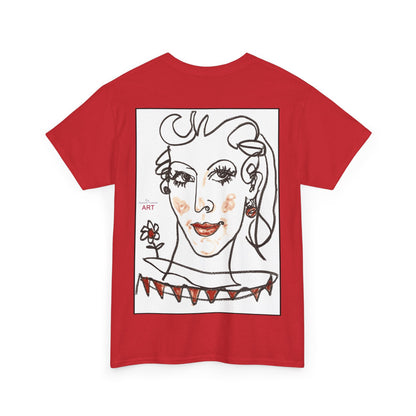 Unisex Heavy Cotton Tee - Motiv:  Front Lina H 11 cm & Rückseite Lina, H 49 cm, Neck Label