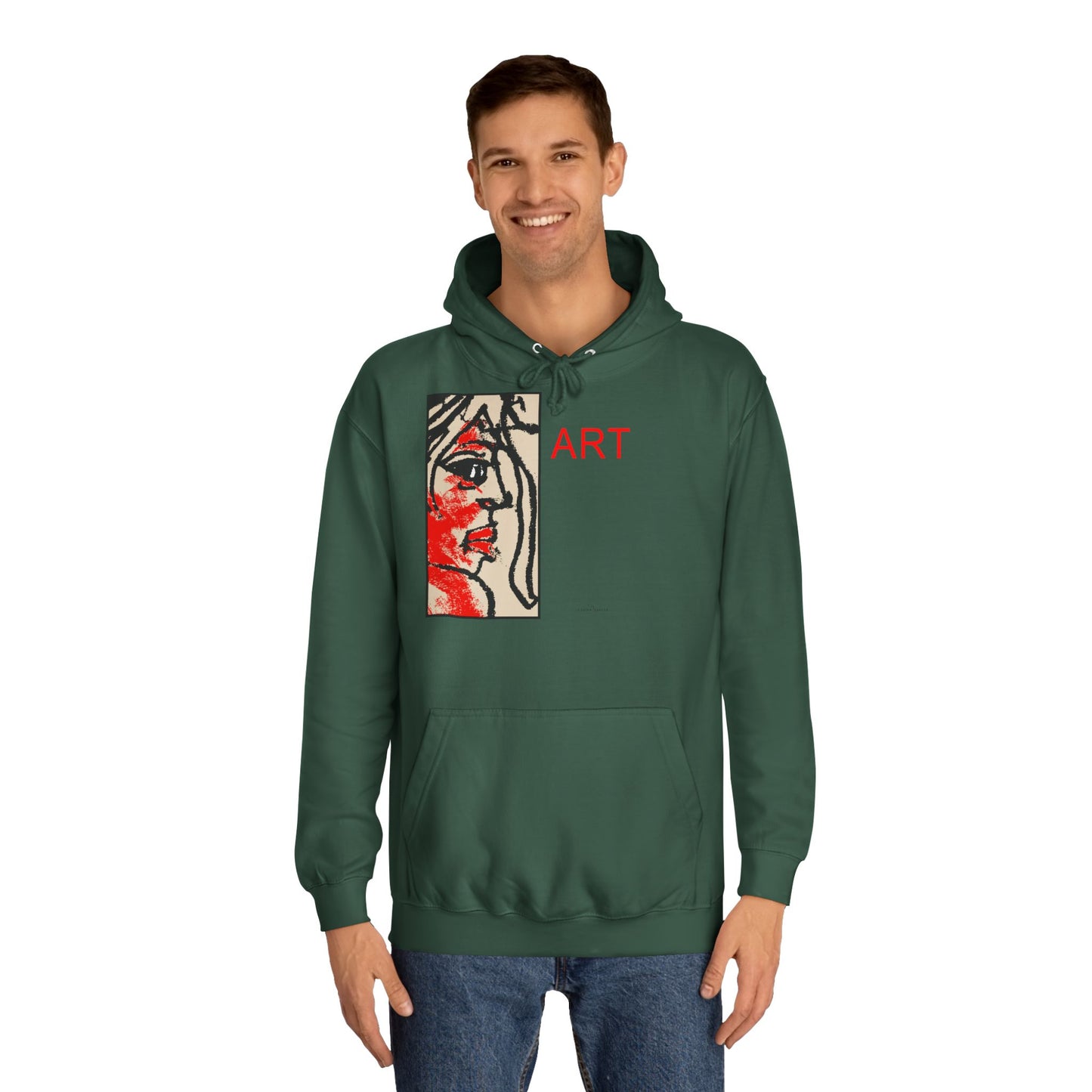 Unisex College Hoodie - Motiv: Front Ria (Ausschnitt) & Rückseite Ria,  H48,5 cm