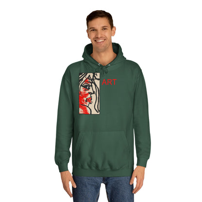 Unisex College Hoodie - Motiv: Front Ria (Ausschnitt) & Rückseite Ria,  H48,5 cm