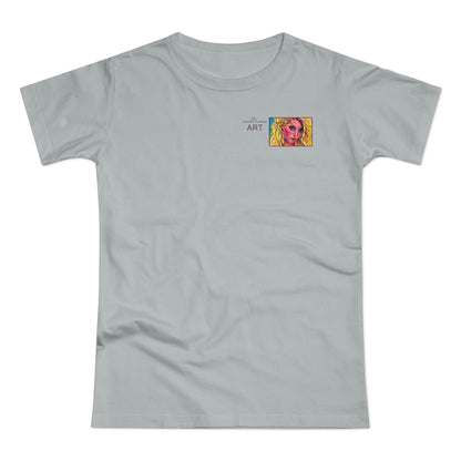 Single Jersey Women's T-shirt - hell - Motiv: Maria, Ausschnitt, H 5 cm