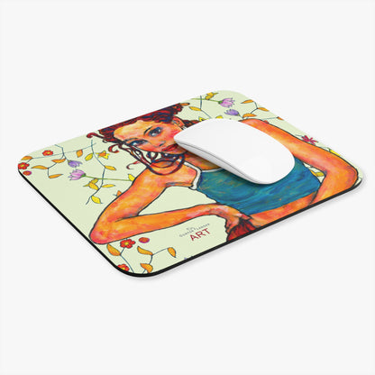 Mouse Pad (Rectangle) - Motiv: Lea, Hellgrün, Ranken