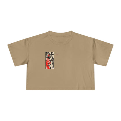 Women's Crop Tee  - Motiv: Front Ria (Ausschnitt H 13,5 cm), & Rückseite Ria, H 24,8 cm