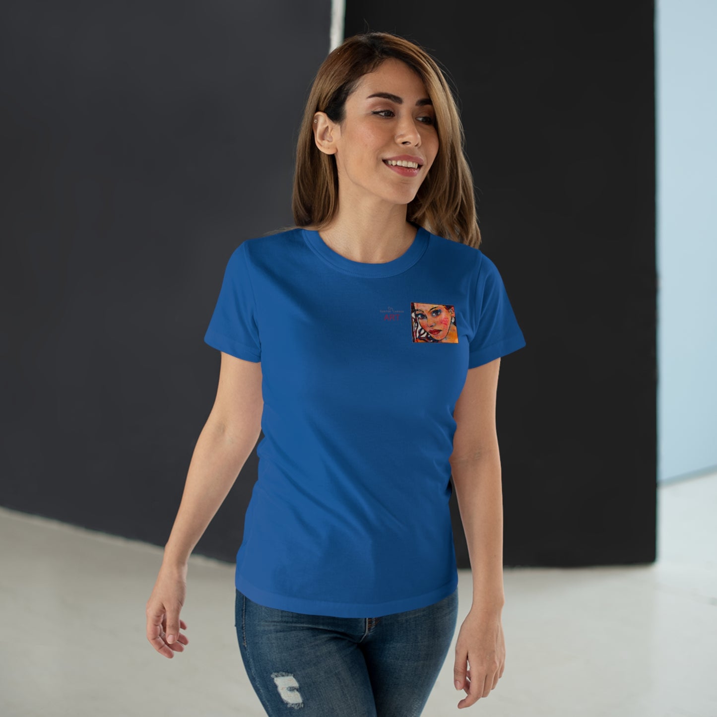 Single Jersey Women's T-shirt - Motiv: Lea, H 7 cm