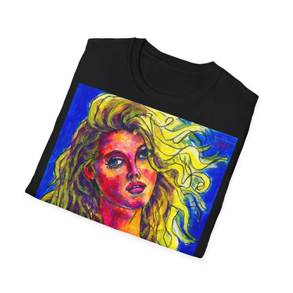 Unisex Softstyle T-Shirt - Motiv: Front Mascha, H 49cm sw, Neck Label