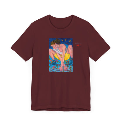 Unisex Jersey Short Sleeve Tee - Motiv: Front Alva, H 26 cm & Rückseite Alva, H 41 cm