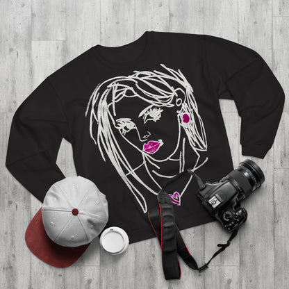 Unisex Crew Neck Sweatshirt (EU) - Motiv: Front Raja, H 49 cm & Rückseite Raja, H 49 cm (weiß)