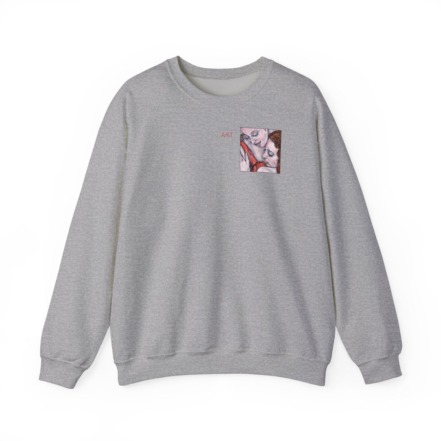 Unisex Heavy Blend™ Crewneck Sweatshirt - Motiv: Front Bei dir (Ausschnitt) & Rückseite Bei dir H 43 cm