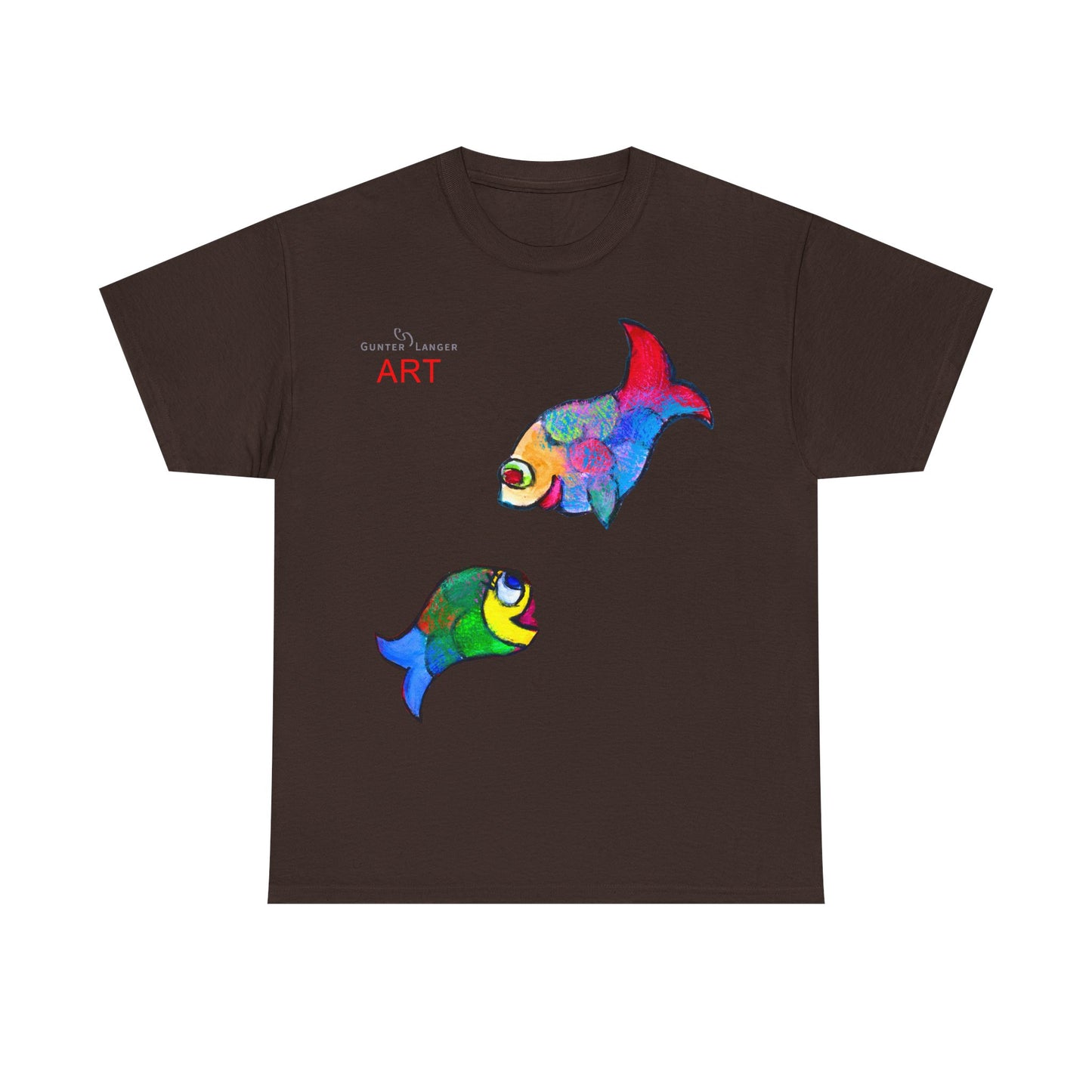 Unisex Heavy Cotton Tee - Motiv: Front Zwei Fische zueinander