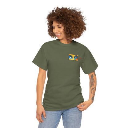 Unisex Heavy Cotton Tee - Motiv Augen & Frechdax, Neck Label