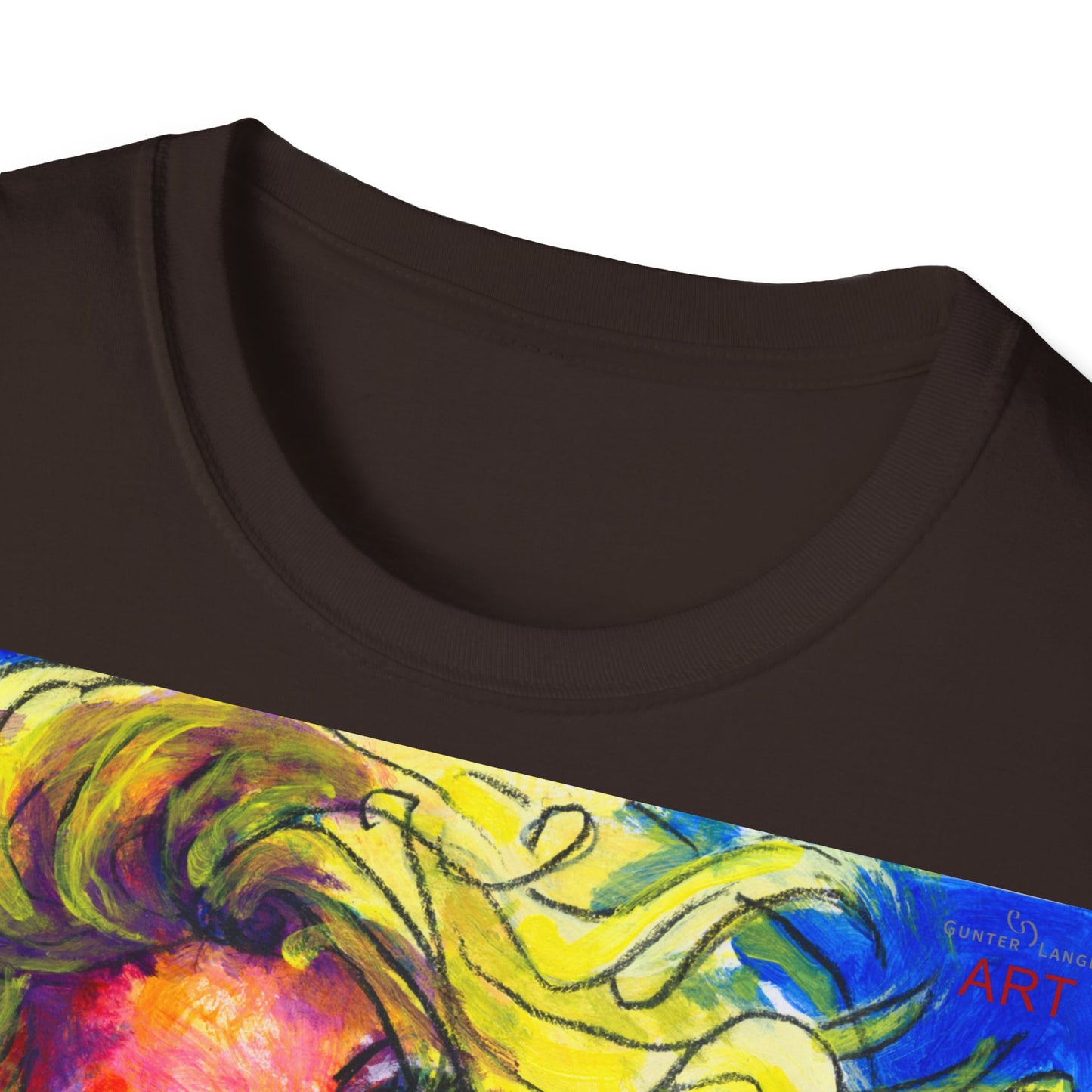 Unisex Softstyle T-Shirt - Motiv: Front Mascha, H 49cm sw, Neck Label