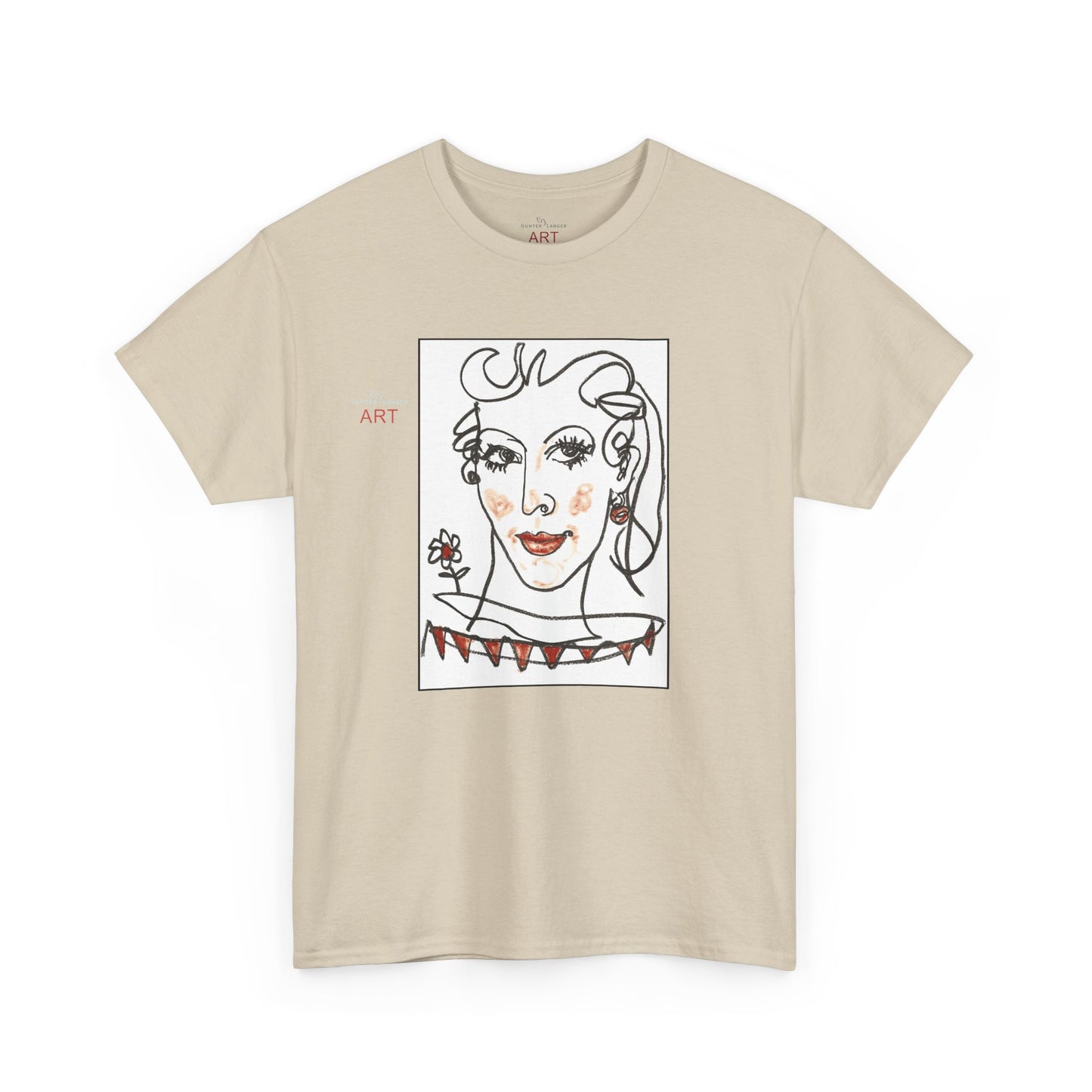 Unisex Heavy Cotton Tee - Motiv:  Front Lina, Neck Label