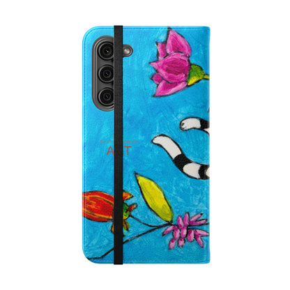 Flip Cases - Motiv: Gescheckte Katze schwebt