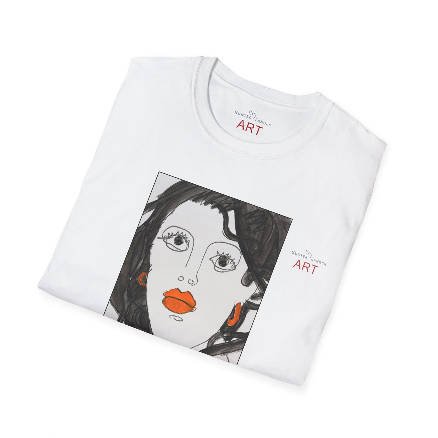 Unisex Softstyle T-Shirt - Motiv: Front & Rückseite Edda, 28,5 cm, Neck Label