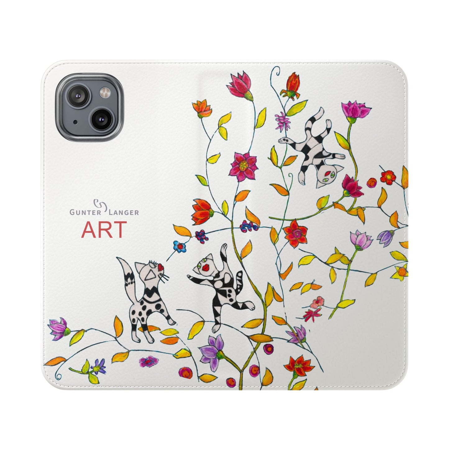 Flip Cases - Motiv: Drei Karierte Katzen auf weiß